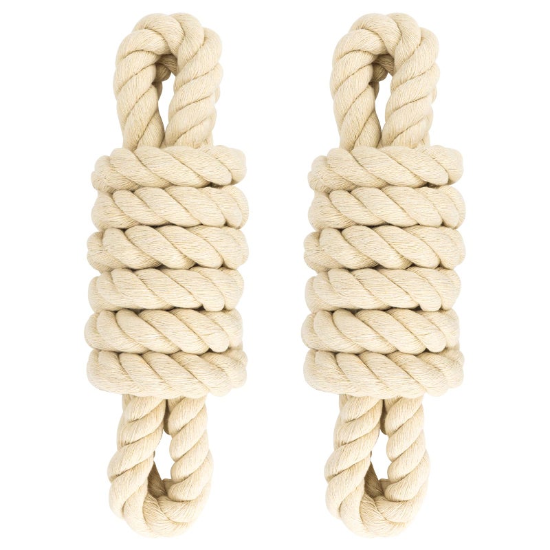 Faxco 2 Pack 10ft Natural Twisted Cotton Rope Strong Triple-Strand Rope for Sports  Crafts  Indoor Outdoor Use Tug of War Rope - Image 1